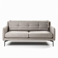 Modern fabric sofa for living room with gray upholstery and metal legs 180 x 75 x 85cm