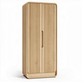 Wooden storage cabinet with ribbed doors for home organization 30 x 70 x 40cm