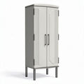 Weather-resistant storage cabinet with two doors and metal legs 90 x 45 x 180cm